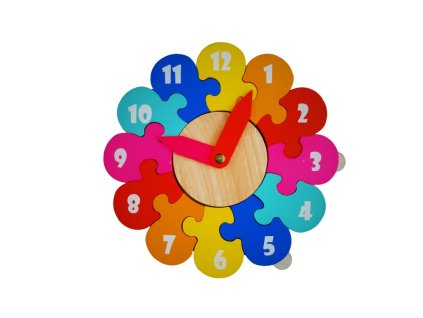 dřevěné hodiny puzzle