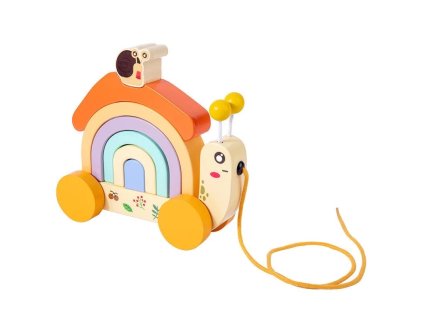 dřevěné tahadlo šnek duhový