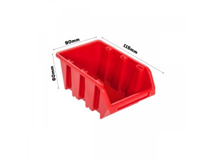 kuweta pojemnik magazyn warsztat garaz 80x115x60 mm czerwony