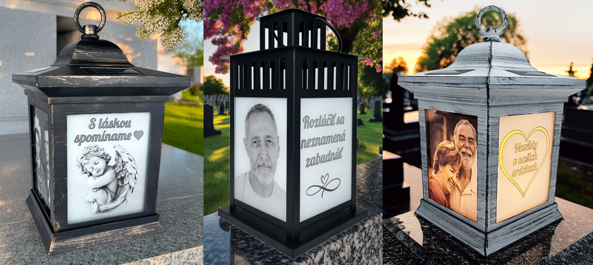 Personalizované spomienkové lampáše s fotkou