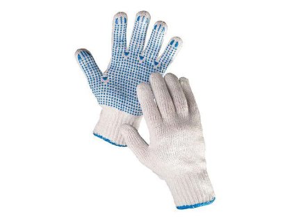 Rukavice PLOVER polyester s PVC terčíkmi 10" XL