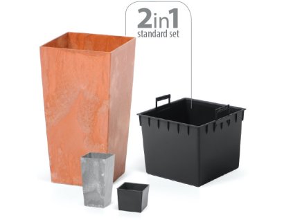 DURS200E Kvetináč URBI SQUARE EFFECT+vklad 19,5cm