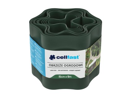 CELLFAST Trávnikový okraj obruba 15cm 9m zelená tmavá