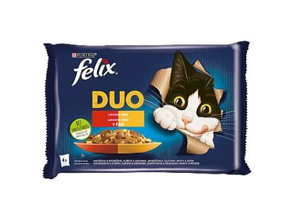 FÉLIX Fantastic DUO kura, jahňa multipack 4x85g