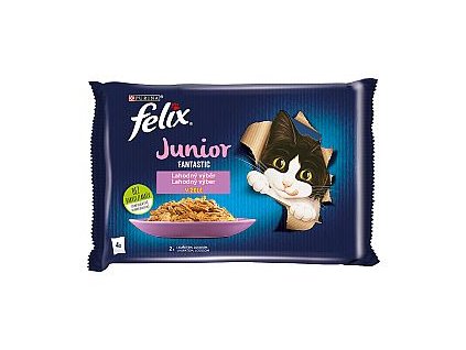 FÉLIX Fantastic JUNIOR kura, losos multipack 4x85g