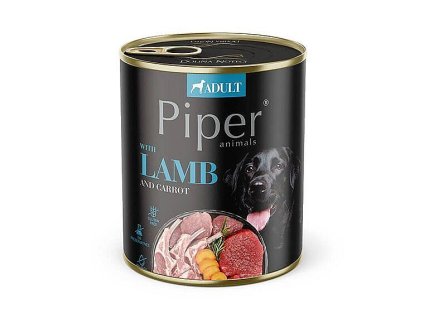 PIPER Konzerva pre psov jahňa mrkva ryža 800g