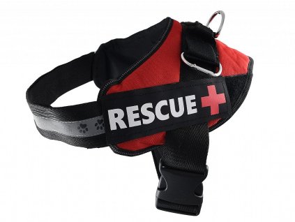 Silný postroj Rescue M 50-60 cm červený