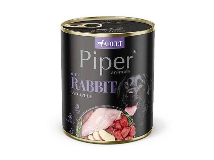 PIPER Konzerva pre psov králik a jablko 800g