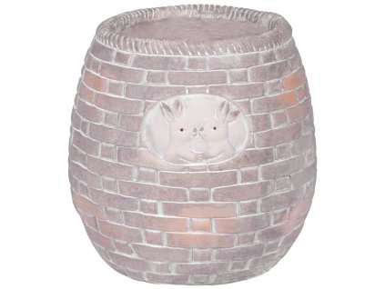 Dekorácia Kvetináč so zajačikmi 25x25x25 cm