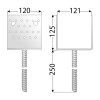 PSS 120 Pätka stĺpiku 121x125x120x4,0mm