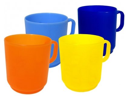 Hrnek dětský plast 250ml COLOR bez dekoru CZ, mix barev