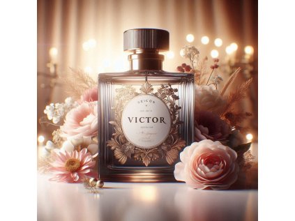Lahvička vůně s nápisem Victor