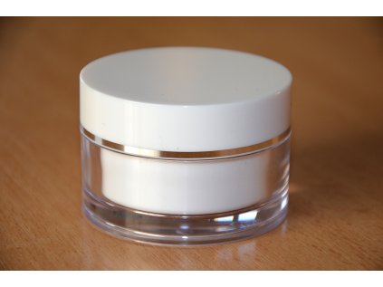 Doza Simple 50 ml bílá stříbrný proužek