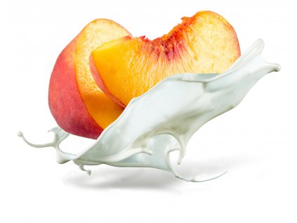 stock photo peach is falling into milk splash isolated on white background 286877876