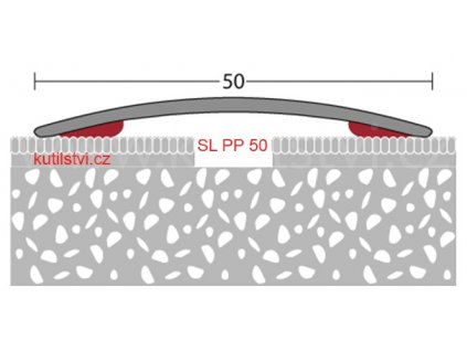 Samolepící podlahová  přechodová lišta, šířka lišty 50mm, vhodná pro koberce