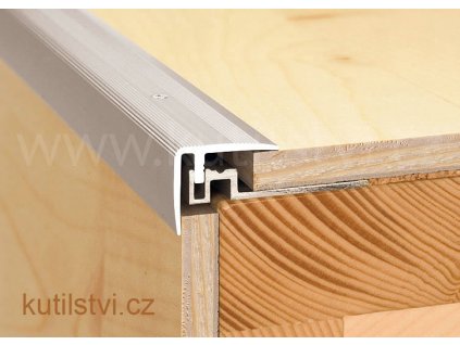 Schodová hrana se základovým profilem 38x32mm, pro parkety a plovoucí podlahy 12-18mm, doprodej