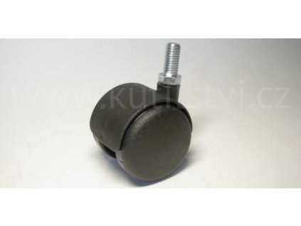 Nábytkové kolečko typu A + závit M10x20mm, celoplastové, průměr 50, černé
