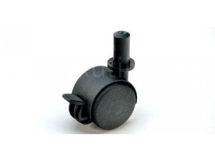 Nábytkové kolečko typu BA + plast. čep 13x26mm, celoplastové, pr. 40, černé, brzda