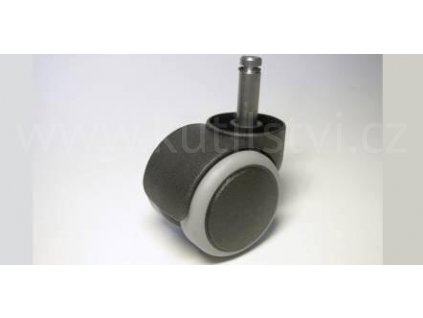 Židlové kolečko typu C + čep 10x31mm, celoplastové, průměr 50, černé, s gumou