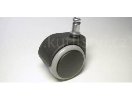 Židlové kolečko typu D + čep 11x20mm, celoplastové, průměr 50, černé s gumou