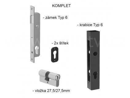 set zámek krabice vložka