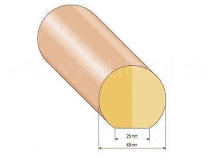 Dřevěné madlo kulaté, průměr 48 mm, SMRK