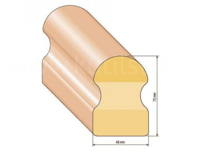 Dřevěné madlo vysoký profil, na zábradlí, profil 48x70 mm -  SMRK