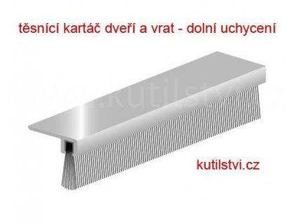 Hliníkový kartáč těsnící, na vrata a dveře, spodní těsnění na spodní část dveří a vrat