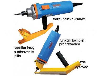 Vodící odsávací adaptér pro drážkování silikonového těsnění