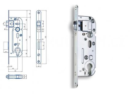 Zadlabací zámek válečkový Hobes 02-05