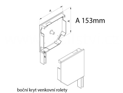 roleta boční kryt 45° 150mm