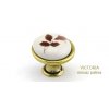 kovový knopek VICTORIA mosaz patina (Varianta VICTORIA mosaz patina + Rose porcelán)