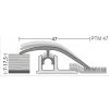 Přechodový podlahový profil PT Master, š. 47mm, podlaha 7-17,5mm, výškový rozdíl 0-17,5mm, doprodej
