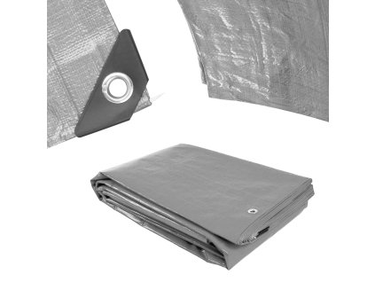 1551 plachta procraft st4x5 200gm2 nepromokava s oky 4x5 m stribrna st4x5