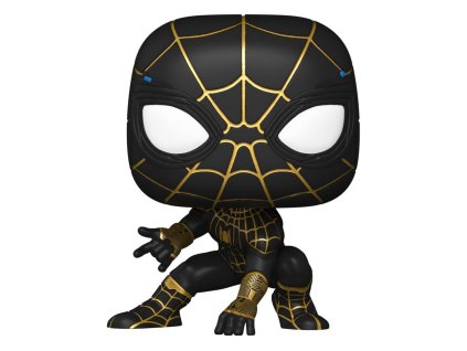 154133 spider man no way home pop vinylova figurka spider man cerno zlaty oblek 9 cm