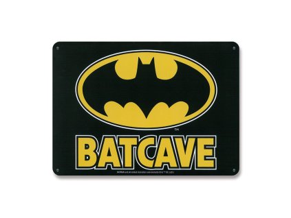 168862 plechova cedule dc comics batcave 15 x 21 cm