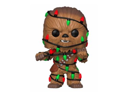 177468 star wars pop vinylova bobble head figurka chewbacca s vanocnimi svetly 9 cm