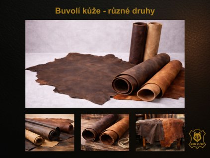 Buvolí kůže - různé druhy