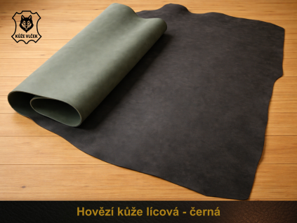 Hovězí kůže lícová černá 1,8-2mm