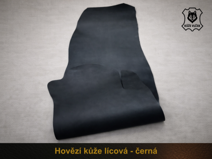 Hovězí kůže lícová černá 4-4,5mm
