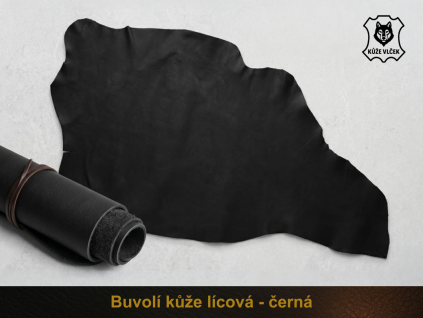 Buvolí kůže lícová - černá
