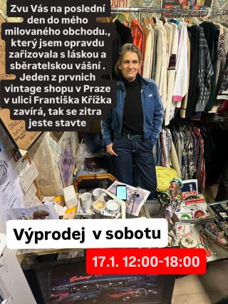 Výprodej 17.1. vintage shopu Kuzmarkt 1. v ulici Frantiska Krizka na Praze 7. 12:00 - 18:00. Slevy samozrejme pokracuji. A...