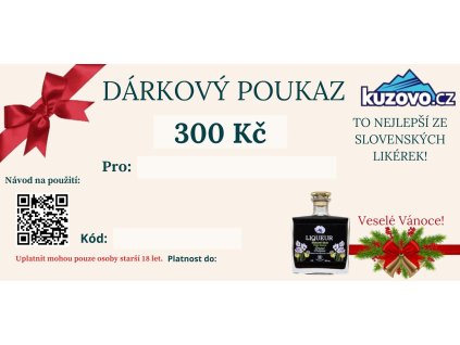 Vianocny DÁRKOVÝ POUKAZ 300Kc