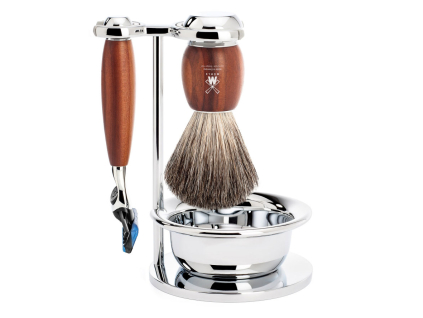 Sada na holení Mühle Vivo Plum wood s miskou, Pure badger, Fusion