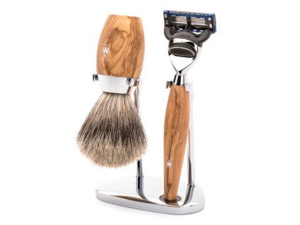 Sada na holení Mühle Kosmo Olive wood, Fine badger, Fusion