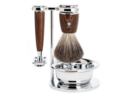 Sada na holení Mühle Rytmo Ash s miskou, Pure badger, žiletka