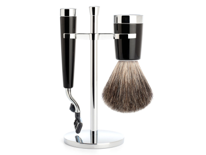 Sada na holení Mühle Liscio, černá, Pure badger, Mach3