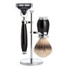 Sada na holení Mühle Purist, černá, Silvertip badger, Mach3