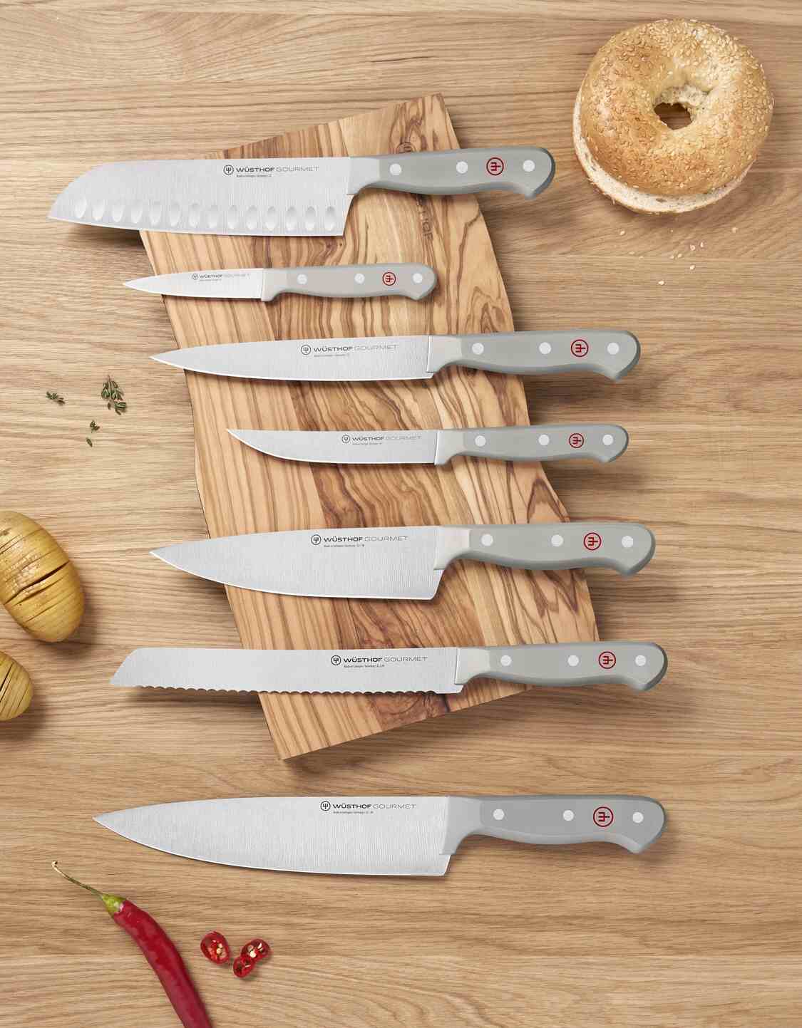 Kuchyňské nože Wüsthof Gourmet nyní v šedé barvě