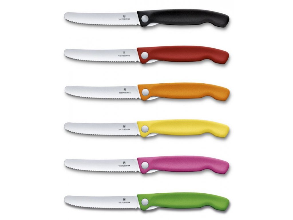 Skládací zoubkovaný svačinový nůž Victorinox Swiss Classic 11 cm, žlutý |  Kvalitní nože.cz